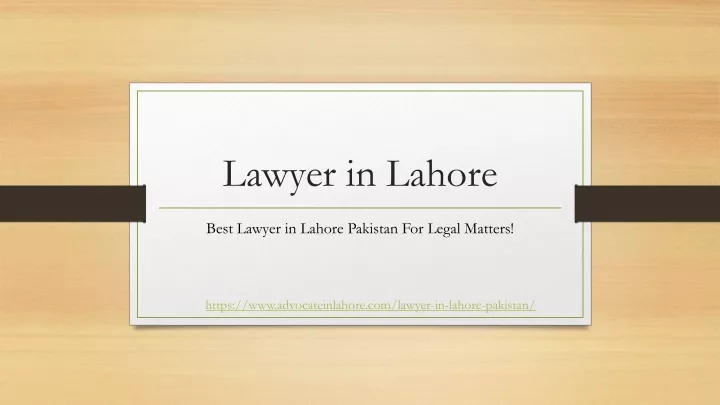 lawyer in lahore