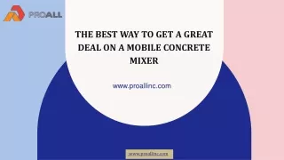 The Best Way to Get a Great Deal on a Mobile Concrete Mixer
