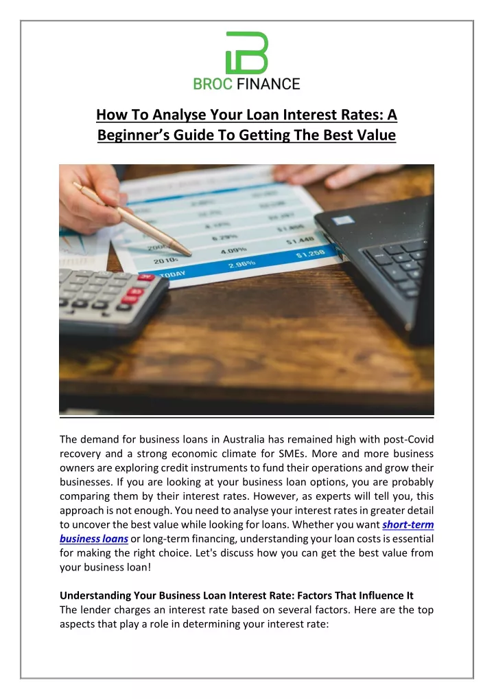 how to analyse your loan interest rates