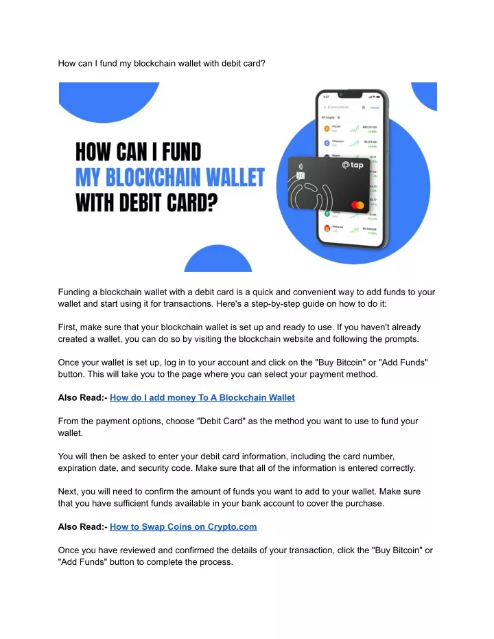 How To Fund Blockchain Wallet With Debit Card