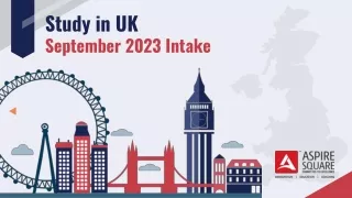 Study in UK in September 2023 Intake