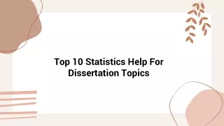 Top 10 Statistics Help For Dissertation Topics