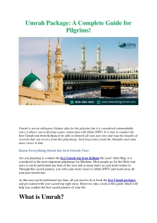 Umrah Package A Complete Guide for Pilgrims!