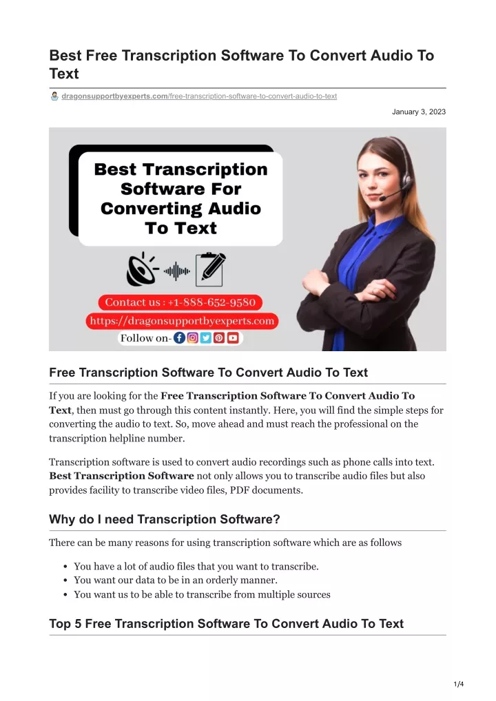 best free transcription software to convert audio