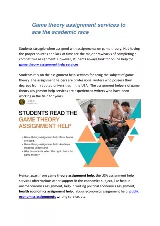 game theory assignment services