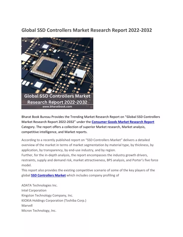 global ssd controllers market research report