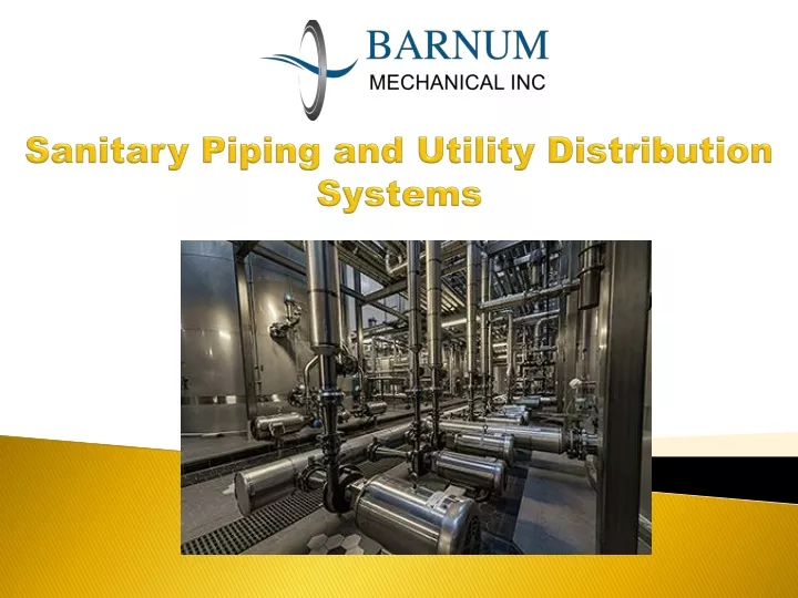 sanitary piping and utility distribution systems