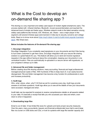 what is the cost to develop an on demand file