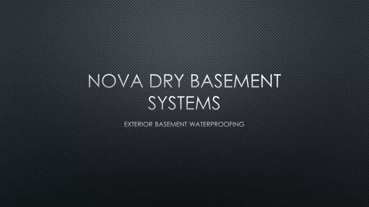 nova dry basement systems