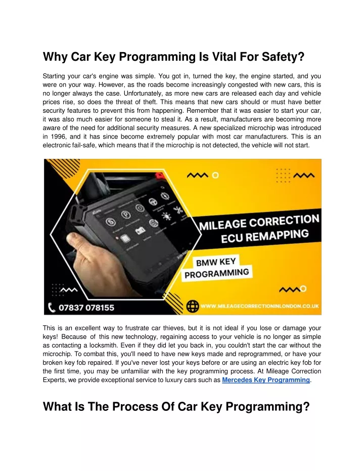 why car key programming is vital for safety