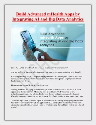 build advanced mhealth apps by integrating