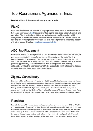 top recruitment agencies in india