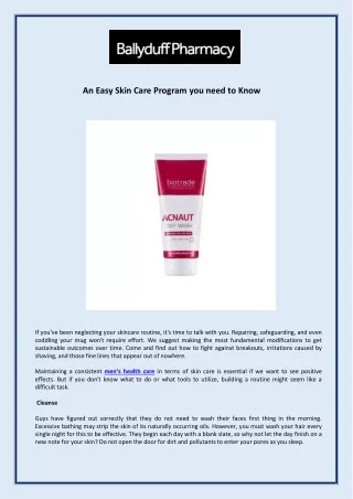 An Easy Skin Care Program you need to Know