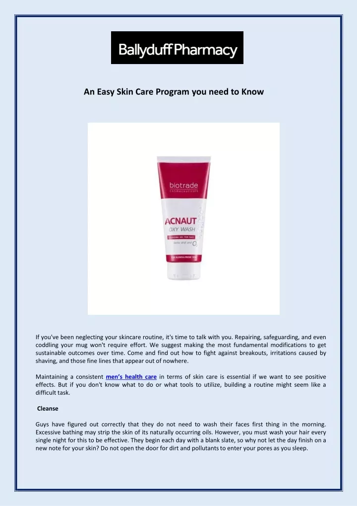 an easy skin care program you need to know