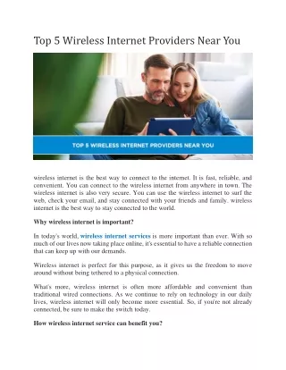 top 5 wireless internet providers near you