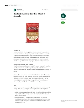 Healthy & Nutritious Blanched & Peeled Almonds