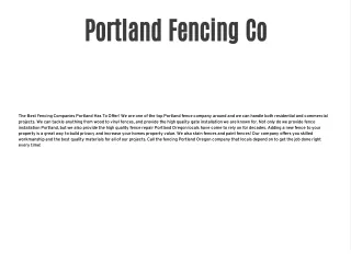 Portland Fencing Co