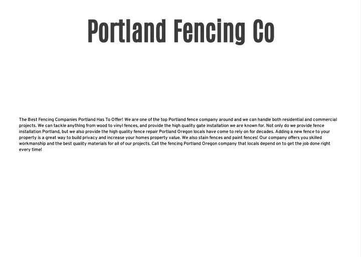 portland fencing co