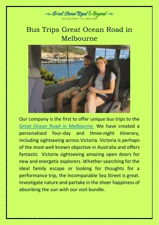 Bus Trips Great Ocean Road in Melbourne