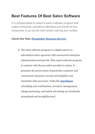 Best Features Of Best Salon Software