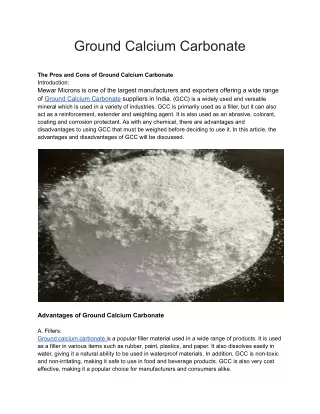 ground calcium carbonate