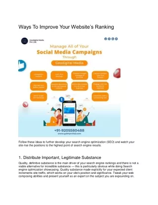 Ways To Improve Your Website’s Ranking