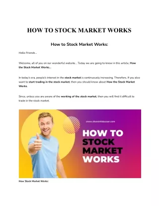 How to Stock Market Works_