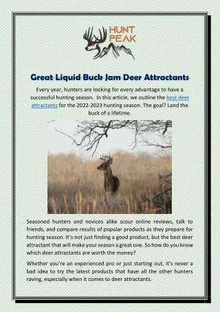 Great Liquid Buck Jam Deer Attractants