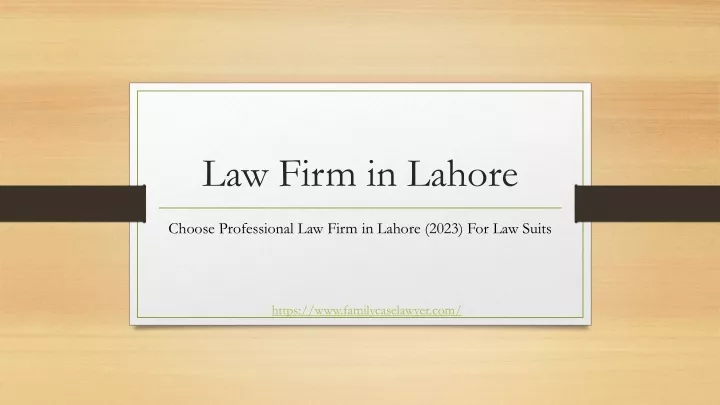 law firm in lahore