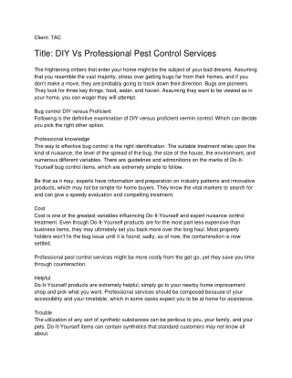 client tac title diy vs professional pest control