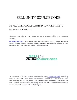sell-unity-source-code