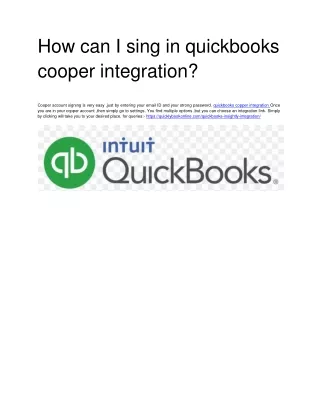 how can i sing in quickbooks cooper integration