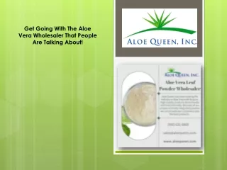 Get Going With The Aloe Vera Wholesaler That People Are Talking About!