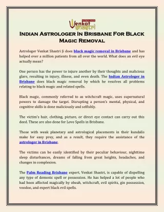 Indian Astrologer In Brisbane For Black Magic Removal