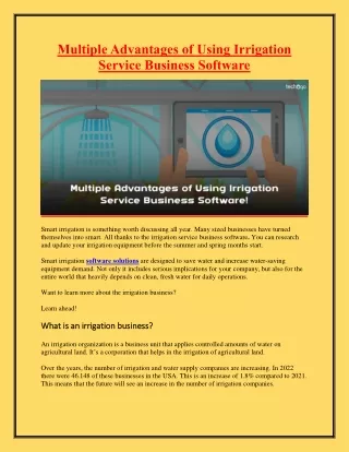 multiple advantages of using irrigation service