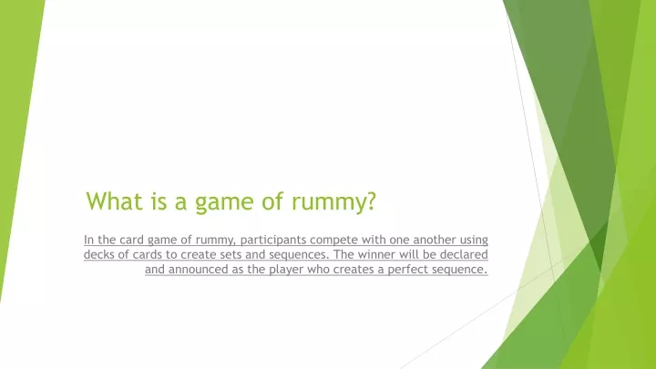 what is a game of rummy