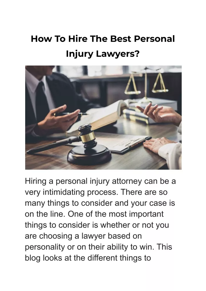 how to hire the best personal injury lawyers