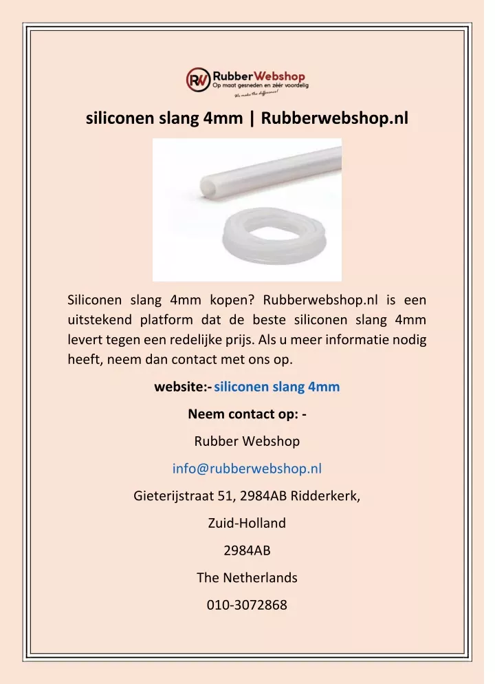 siliconen slang 4mm rubberwebshop nl