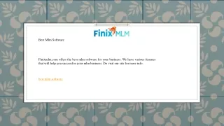 Best Mlm Software   Finixmlm.com