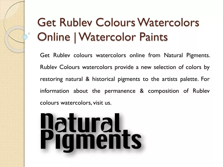 get rublev colours watercolors online watercolor paints