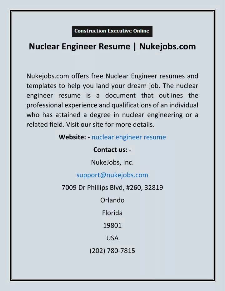 nuclear engineer resume nukejobs com
