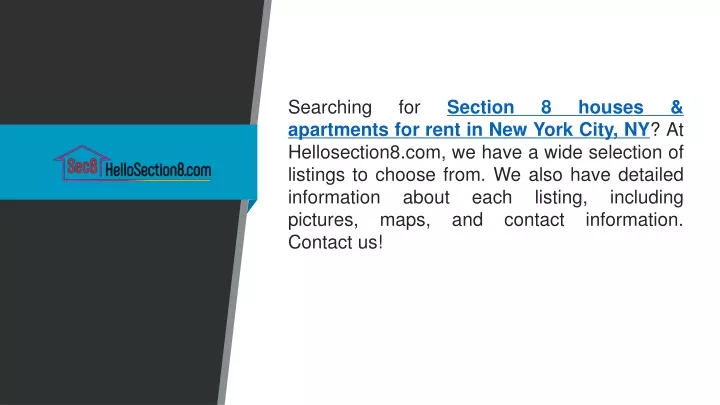 searching for section 8 houses apartments