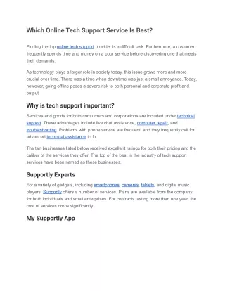 which online tech support service is best