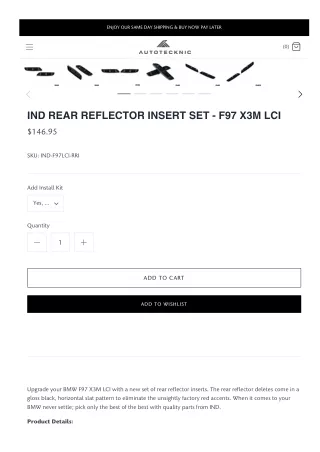IND REAR REFLECTOR INSERT SET - F97 X3M LCI
