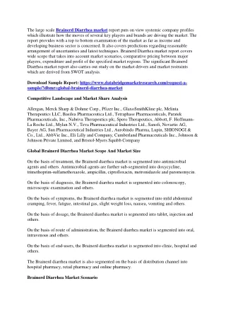 the large scale brainerd diarrhea market report