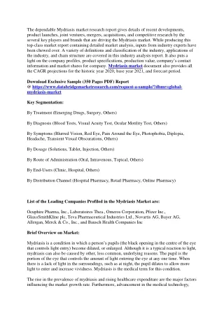 the dependable mydriasis market research report