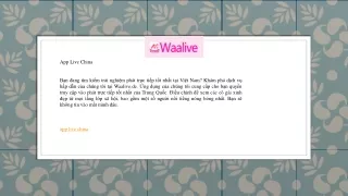 App Live China   Waalive.de