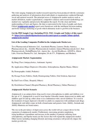 the wide ranging aripiprazole market research