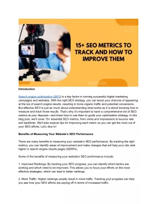 15  SEO Metrics to Track and How to Improve Them
