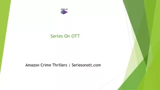 Amazon Crime Thrillers | Seriesonott.com